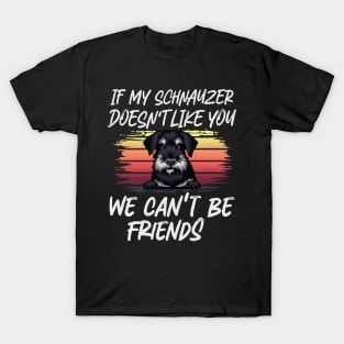 Schnauzer Dog Owner dog Lover Funny Quote Retro sunset T-Shirt